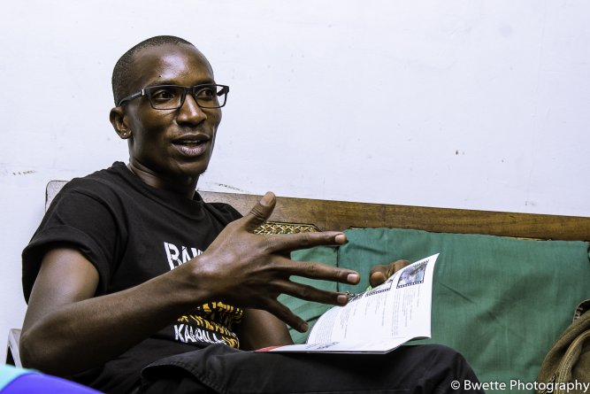 The festival's new director, Faisal Kiwewa, addressing journalists at an earlier press briefing