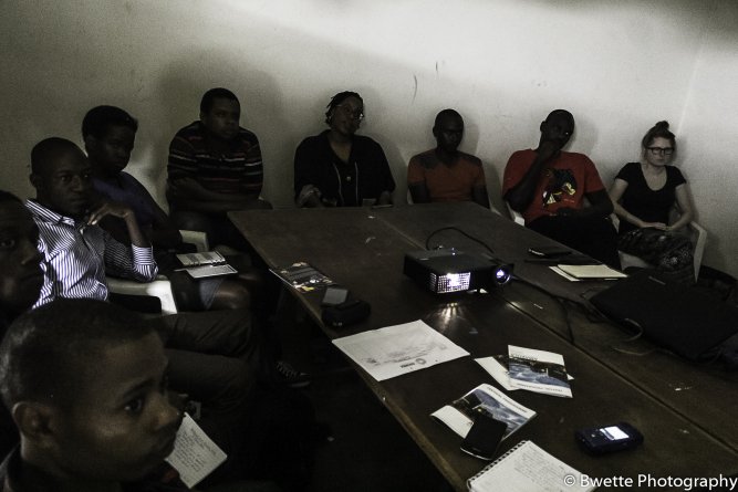 Some of the participants at the Experimental Film workshop yesterday