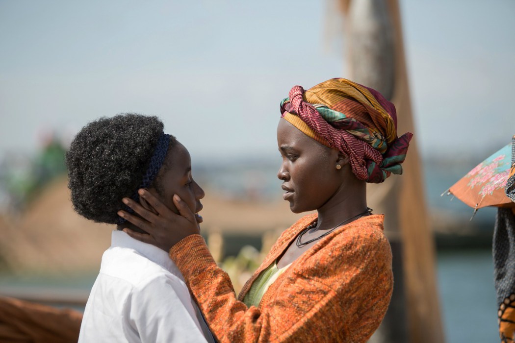 The film's first promotional still features Lupita Nyong'o and Madina Nalwanga in an emotional mother-daughter embrace