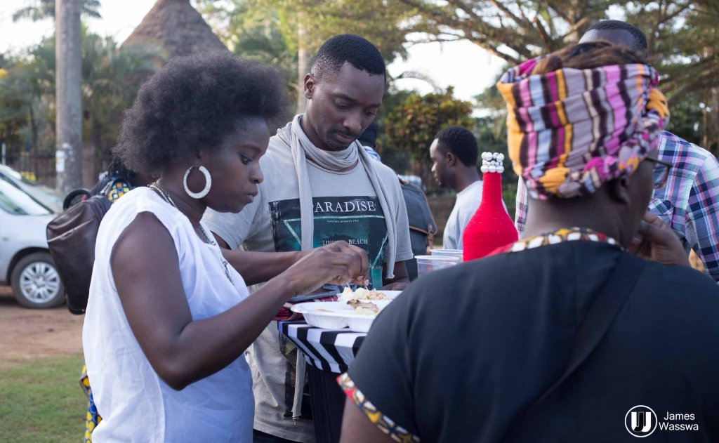 Film producers, Eleanor and Matthew Nabwiso during the cocktail 2018 launch of the Amakula International Film Festival.